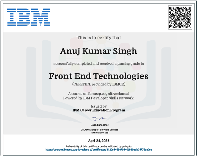 Certificate